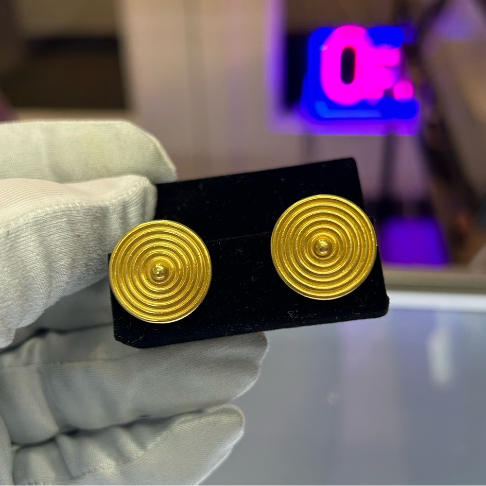 21kt Yellow Gold Beaded Dangle Earrings